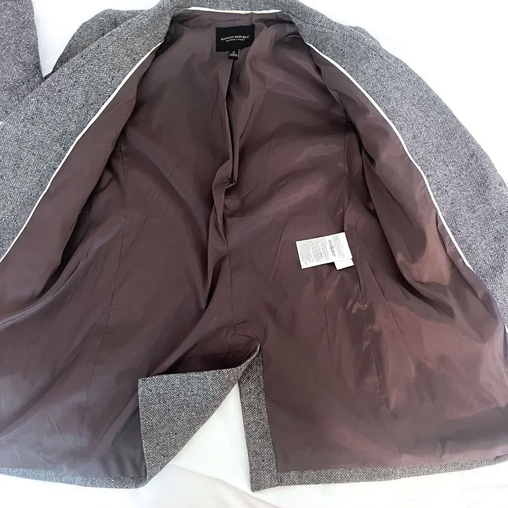 Banana Republic Women’s Wool Notched Collar Button Front Jacket Blazer Size 0 - Picture 7 of 13